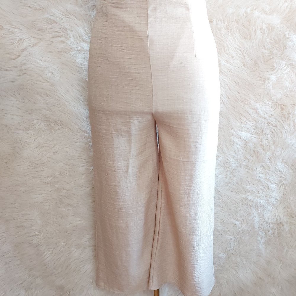 Blue Blush Women's Linen Cream White Pants Size: S